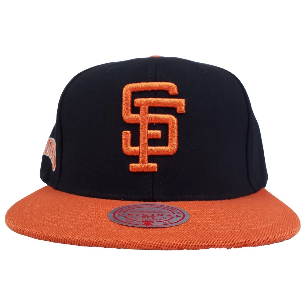 San Francisco Giants Mitchell & Ness Snapback Hat Cap 3D Logo Black Orange NWT